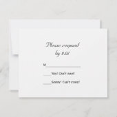 ステムウェディングRSVP応答カード上の蘭 出欠カード (裏面)