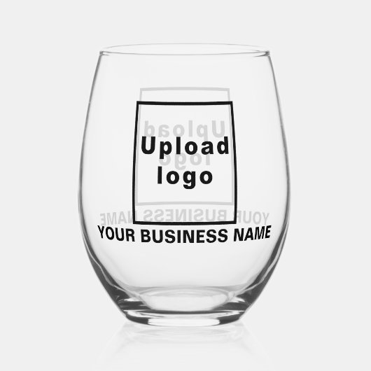 ステムレスワイングラスのビジネス名とロゴ ステムなしワイングラス (正面)
