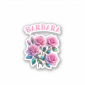 ステム上の虹色のホログラフィックバラ シール (正面)