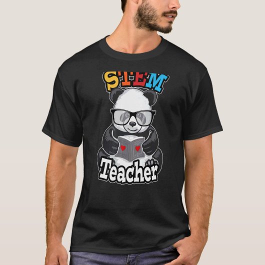 ステム先生スクールキュートスチームパンダ Tシャツ (正面)