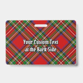 ステュアート氏族の紋章（クラン・ステュアート・クレスト）ロイヤル・タータン模様の上に バッジ (裏面)