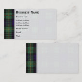 ステュワートの一族の狩りの格子縞のスコットランド人のタータンチェック 名刺 (正面/裏面)