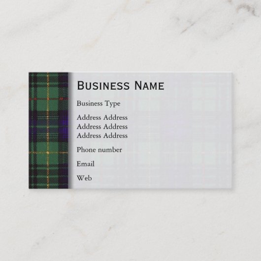 ステュワートの一族の狩りの格子縞のスコットランド人のタータンチェック 名刺 (正面)
