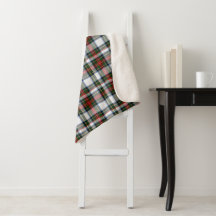 ステュワートの服の格子縞のSherpa毛布