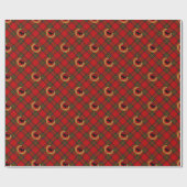 ステュワートの格子縞の黒いスコッチテリアそしてリース ラッピングペーパー (フラット)