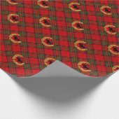 ステュワートの格子縞の黒いスコッチテリアそしてリース ラッピングペーパー (角)
