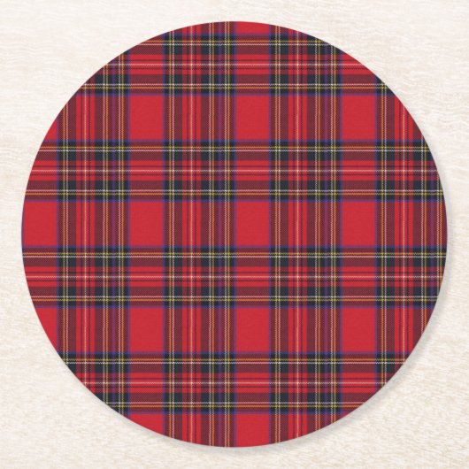 ステュワートの王室のなタータンチェック ラウンドペーパーコースター (正面)