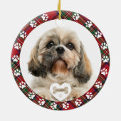 ステュワート タルタン クリスマス プライド ペット 犬 写真 セラミックオーナメント (裏面)