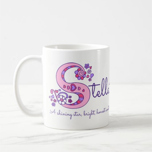 ステラの一流の意味装飾的なSモノグラムのマグ コーヒーマグカップ (左)