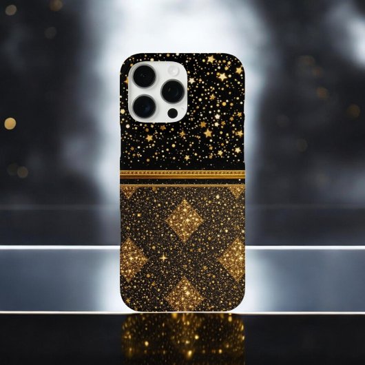 ステラエレガンス(グリッター-金ゴールド – レザー) Case-Mate iPhoneケース
