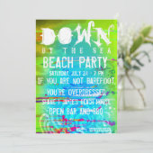 ステラダウンバイザシービーチパーティー誕生日 招待状 (スタンド正面)