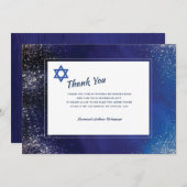 ステラナイトバー(ユダヤ教の)バル・ミツバーサンキューカード 招待状 (正面/裏面)