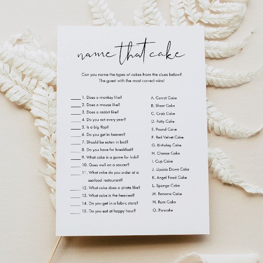 ステラネームザケーキブライダルシャワーゲーム 招待状