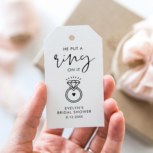 ステラヘーハイオンリングや輪ブライダルシャワーメッセージカード ギフトタグ