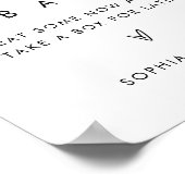 ステラミニマリストクッキーバー結婚式の引き出物標識 ポスター (角)