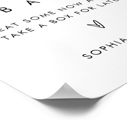 ステラミニマリストクッキーバー結婚式の引き出物標識 ポスター (角)