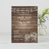 ステラライト メイソンジャー ラスティックウッド ウェディング 招待状 (スタンド正面)