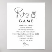 ステラリングや輪ゲームブライダルシャワー標識 ポスター (正面)