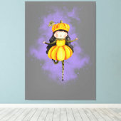 ステラルナートカボンプキンハロウィンカワイガール キャンバスプリント (インサイチュ (ウッドフロア))