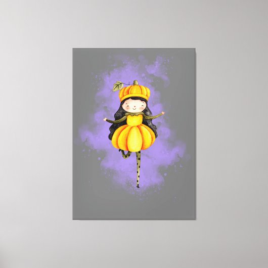 ステラルナートカボンプキンハロウィンカワイガール キャンバスプリント (正面)