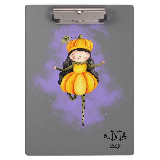 ステラルナートカワイガールハロウィーンパンプキン クリップボード (正面)