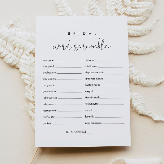 ステラワードスクランブルブライダルシャワーゲームカード 招待状