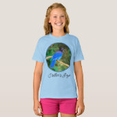 ステラーズカケス絵画 - オリジナル野鳥アートTシャツ Tシャツ (正面フル)