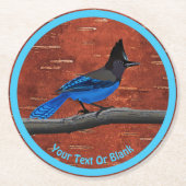 ステラーズジェイオンインナー樺の木樹皮 ラウンドペーパーコースター (正面)