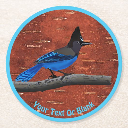 ステラーズジェイオンインナー樺の木樹皮 ラウンドペーパーコースター (正面)