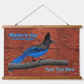 ステラーズジェイオンインナー樺の木樹皮 吊り下げ型タペストリー (正面)