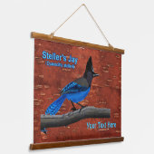 ステラーズジェイオンインナー樺の木樹皮 吊り下げ型タペストリー (傾斜あり)