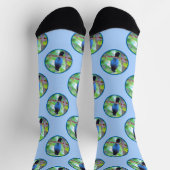 ステラーズジェイ絵を描ズオリジナルワイルドバードアート ソックス (上部)