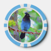 ステラーズジェイ絵画ズ – オリジナルワイルドバードアート ポーカーチップ (正面)