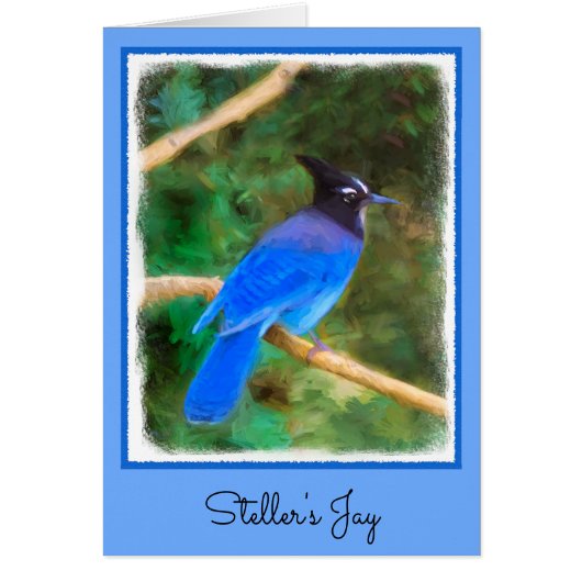 ステラーズジェイ絵画ズ – Bird Artオリジナル (正面)