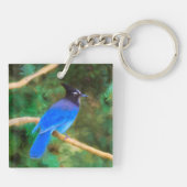 ステラーズジェイ絵画ズ – Bird Artオリジナル キーホルダー (裏面)