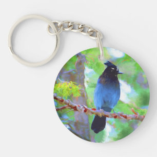 ステラーズジェイ絵画ズ – Bird Artオリジナル キーホルダー