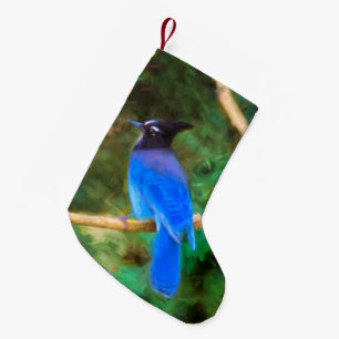 ステラーズジェイ絵画ズ – Bird Artオリジナル スモールクリスマスストッキング