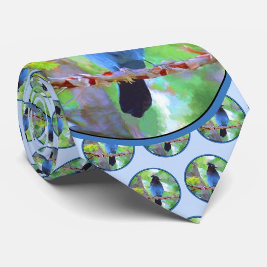 ステラーズジェイ絵画ズ – Bird Artオリジナル ネクタイ (ロール)