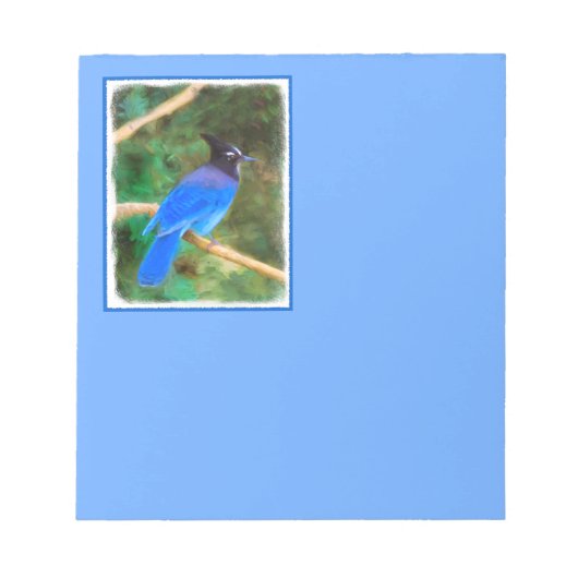 ステラーズジェイ絵画ズ – Bird Artオリジナル ノートパッド (正面)