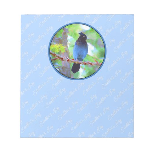 ステラーズジェイ絵画ズ – Bird Artオリジナル ノートパッド (正面)