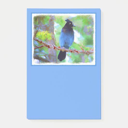 ステラーズジェイ絵画ズ – Bird Artオリジナル ポストイット (正面)