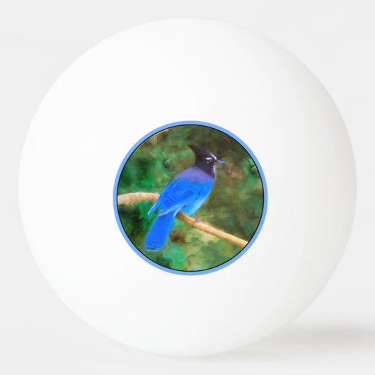 ステラーズジェイ絵画ズ – Bird Artオリジナル 卓球ボール (正面)