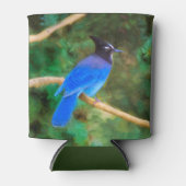 ステラーズジェイ絵画ズ – Bird Artオリジナル 缶クーラー (正面)