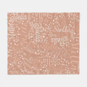 ステラ名パーソナライズされた楽音符ボーホバラ フリースブランケット (正面(横))