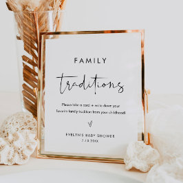 ステラ家族の伝統ベビーシャワーのサイン ポスター
