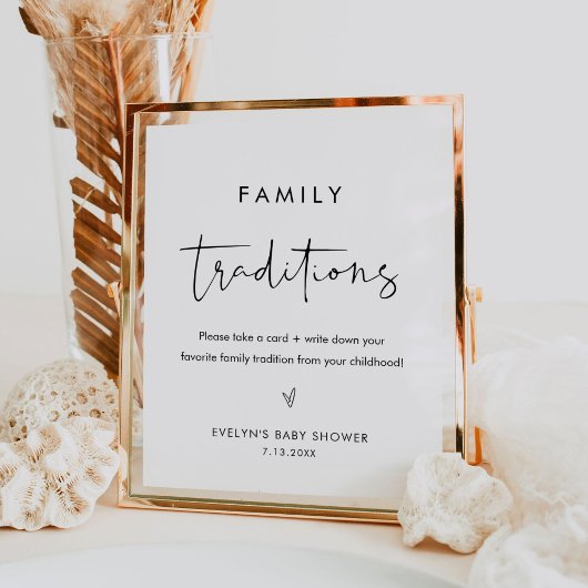 ステラ家族の伝統ベビーシャワーのサイン ポスター