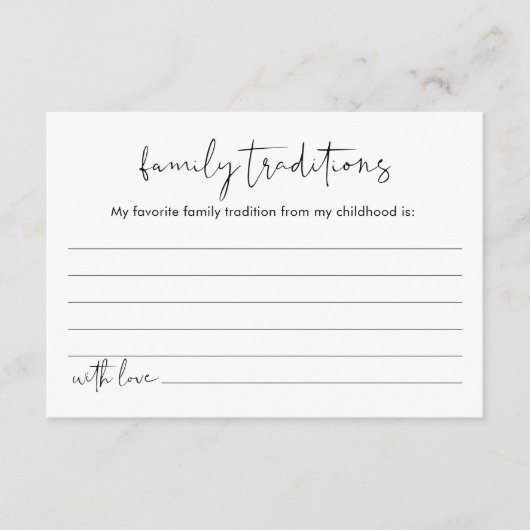 ステラ家族の伝統ベビーシャワーカード エンクロージャーカード (正面)