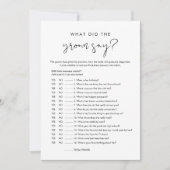 ステラ新郎は何と言ったかブライダルゲームカード 招待状 (正面)