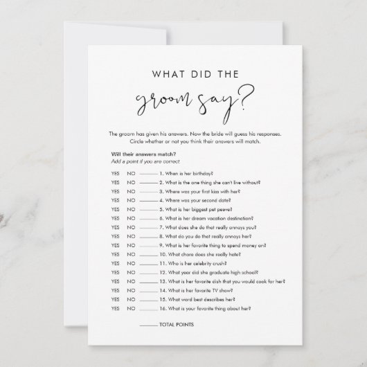 ステラ新郎は何と言ったかブライダルゲームカード 招待状