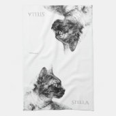 ステラ素晴らしザグレーキャットワンネ素晴らしリン キッチンタオル (縦)